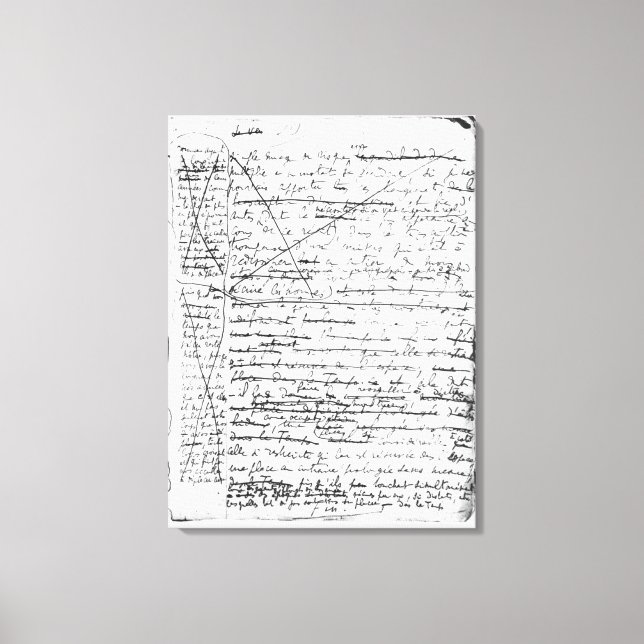 Last page of 'A la Recherche du Temps Perdu' Canvas Print (Front)