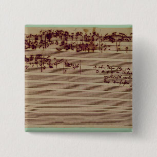 Last page of The Art of Fugue, 1740s 15 Cm Square Badge
