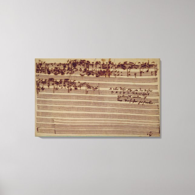 Last page of The Art of Fugue, 1740s Canvas Print (Front)