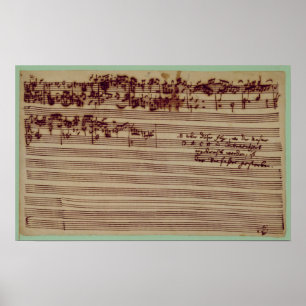 Last page of The Art of Fugue, 1740s Poster