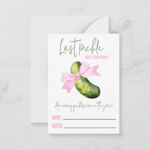 Last Pickle Bridal Shower Guessing Game Card