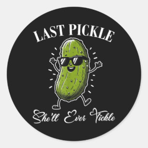 Last Pickle Shell Tickle Bachelor Party Humour Classic Round Sticker