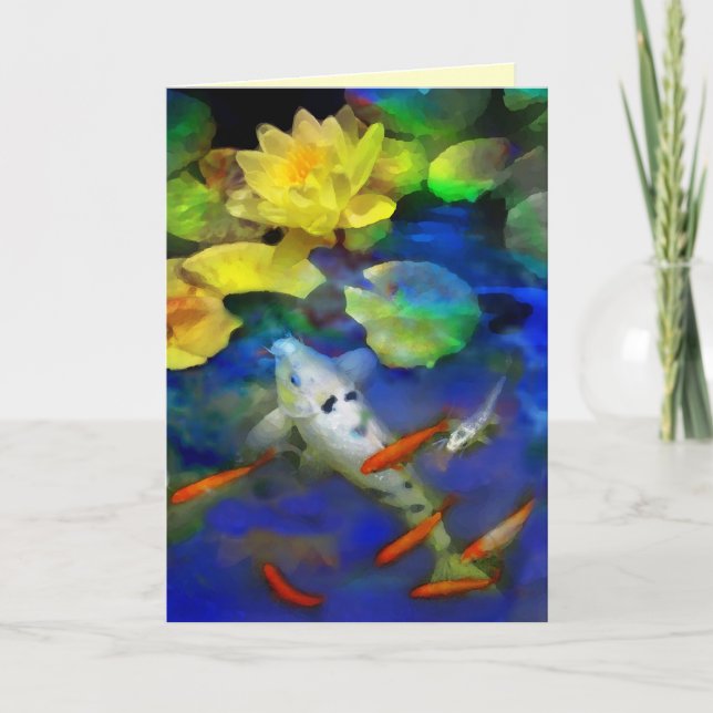 Last rays of the sun, Koi greeting card (Front)