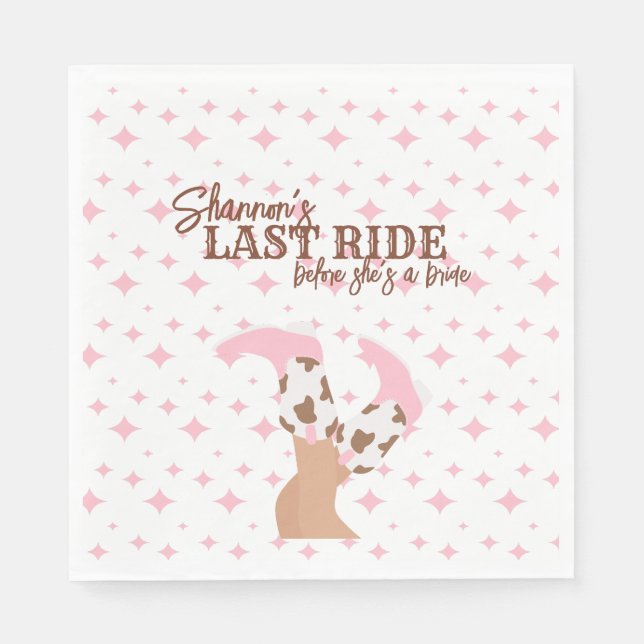 Last Ride Bachelorette Party Napkin (Front)