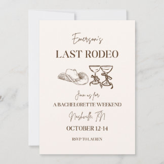 Last Rodeo Bachelorette Invitation and Itinerary
