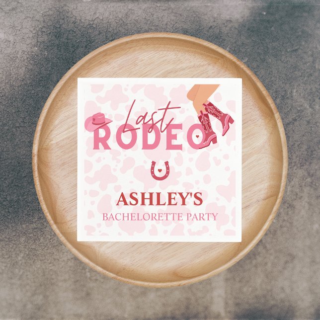 Last Rodeo Bachelorette Party Let's Go Girls Napkin (Last Rodeo Bachelorette Party napkin)