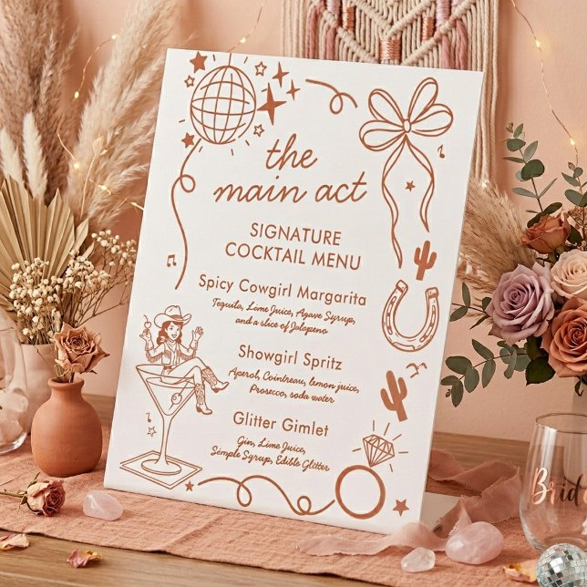 Last Rodeo Bachelorette Party Signature Drink  Pedestal Sign (Creator Uploaded)