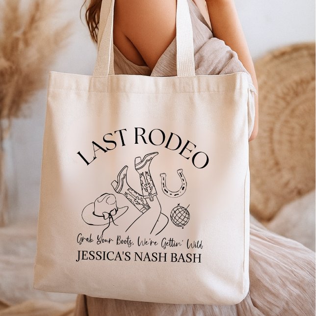 Last Rodeo Bachelorette, Personalized Boho Bridal Tote Bag (Creator Uploaded)