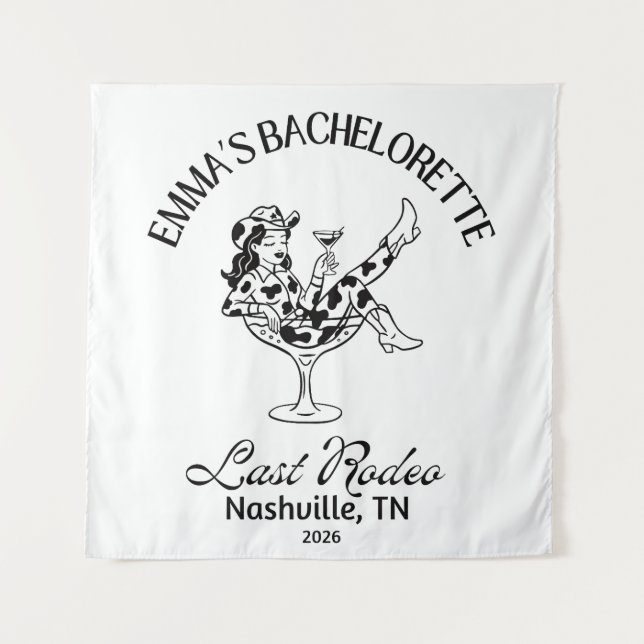 Last Rodeo Bachelorette Tapestry Sign  (Front)