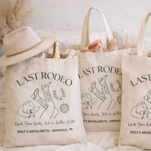 Last Rodeo Bachelorette Tote Bag   Western Bachelo