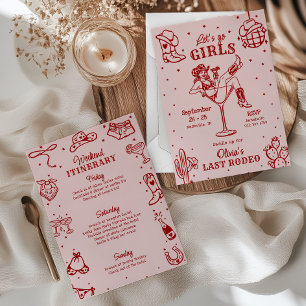 Last Rodeo Bachelorette Weekend Itinerary Doodle Invitation