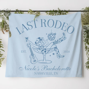 Last Rodeo Banner Custom Western Bachelorette Part Tapestry