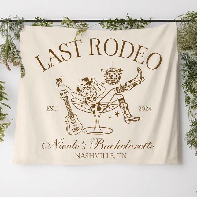 Last Rodeo Banner Custom Western Bachelorette Part Tapestry (Creator Uploaded)