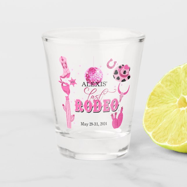 Last Rodeo Bridal Shower/Bachelorette Shot Glass (Front)