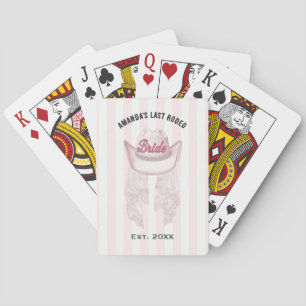 Last Rodeo Bride Hat Western Bachelorette Playing Cards