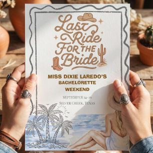 Last Rodeo Classic Modern Bachelorette Week Party Invitation