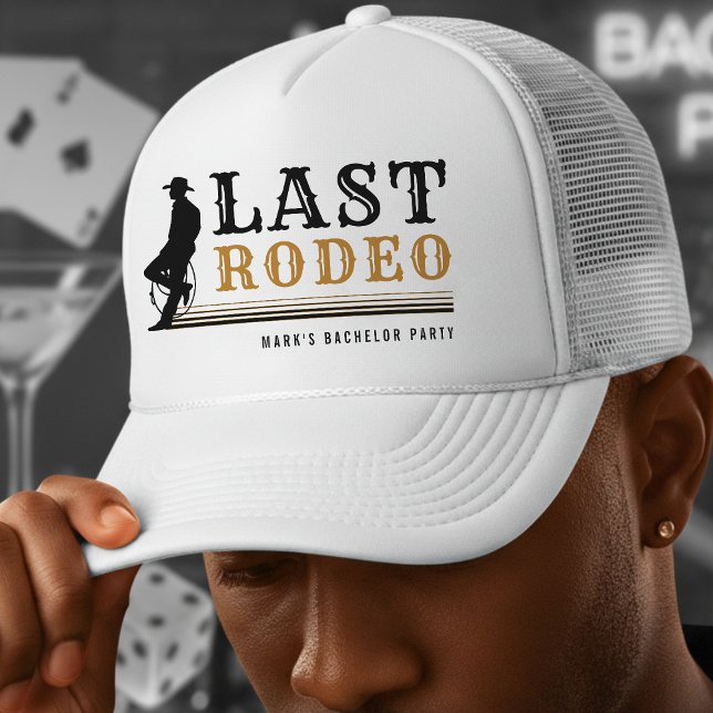 Last Rodeo Cowboy Bachelor Party Brown & Black Trucker Hat (Last Rodeo Cowboy Bachelor Party Brown & Black Trucker Hat
)