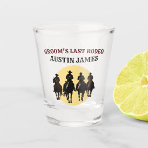 Last Rodeo Cowboys Personalize Name Bachelor Party Shot Glass