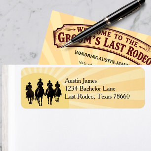 Last Rodeo Cowboys Sunset Groom's Name Bachelor