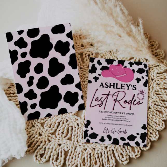 Last Rodeo Cowgirl Bachelorette Bridal Shower Invitation (Creator Uploaded)