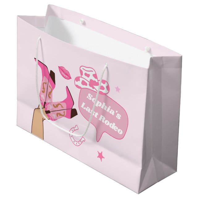 Last Rodeo Cowgirl Bachelorette Party Gift Bag (Front Angled)
