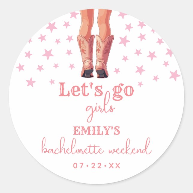 Last Rodeo Cowgirl Bachelorette Weekend Classic Round Sticker (Front)