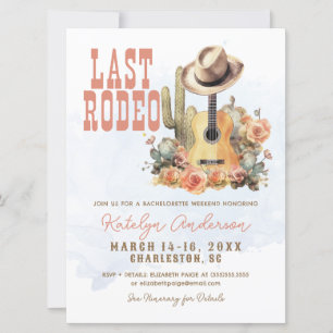 Last Rodeo Cowgirl Bachelorette Weekend Invitation