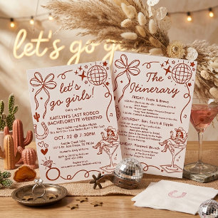 Last Rodeo Cowgirl Bachelorette Weekend Itinerary Invitation
