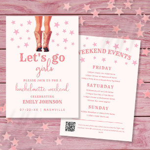 Last Rodeo Cowgirl Bachelorette Weekend Itinerary  Invitation