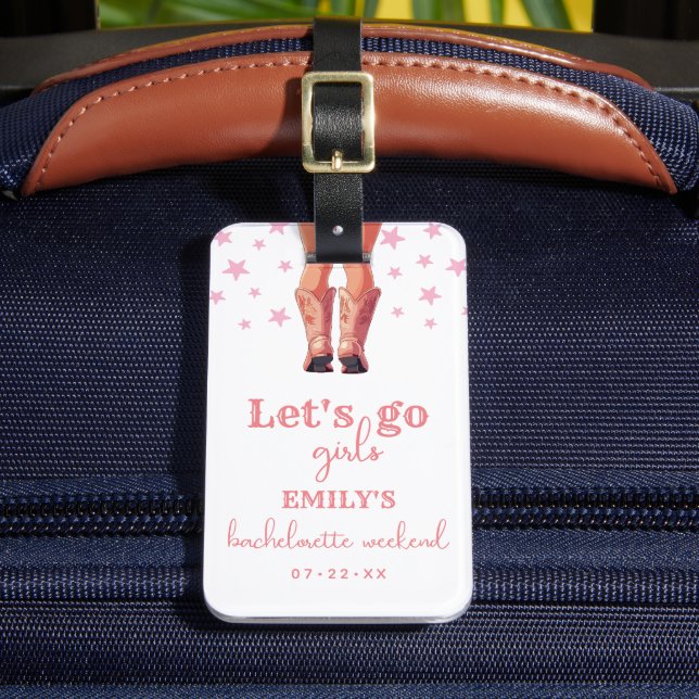 Last Rodeo Cowgirl Bachelorette Weekend Luggage Tag (Front Insitu 2)