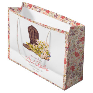 Last Rodeo Cowgirl Boot Floral Bachelorette Large Gift Bag