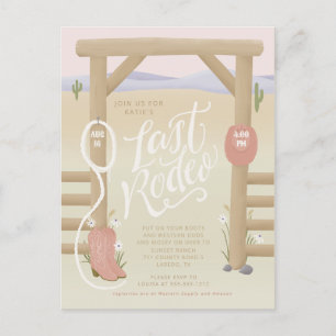 Last Rodeo cowgirl Bridal Shower/Bachelorette  Postcard