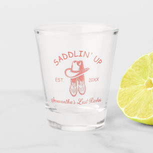 Last Rodeo Cowgirl Pink Bachelorette Party Shot Glass