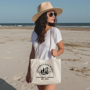 Last Rodeo Cowgirl Western Bachelorette party Large Tote Bag