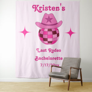 Last Rodeo Disco Cowgirl Bachelorette Backdrop Tapestry