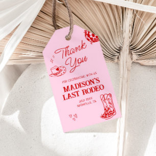 Last Rodeo Disco Cowgirl Bachelorette Gift Tags