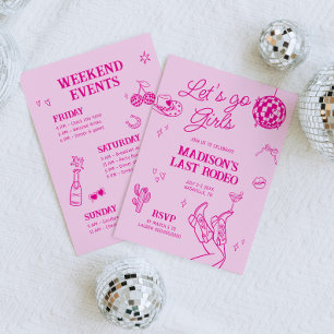 Last Rodeo Disco Cowgirl Bachelorette Invitation