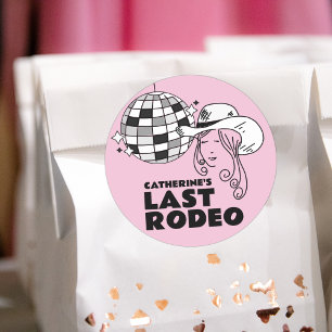 Last Rodeo Disco Cowgirl Bachelorette Party Classic Round Sticker