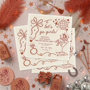 Last Rodeo Disco Cowgirl Bachelorette Party Napkin