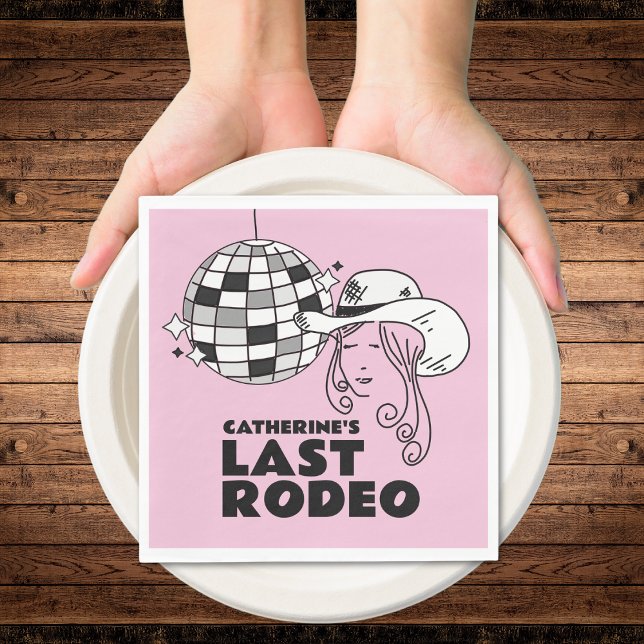 Last Rodeo Disco Cowgirl Bachelorette Party  Napkin (Creator Uploaded)