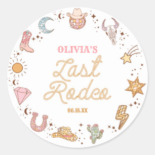 Last Rodeo Disco Cowgirl Bachelorette Weekend Classic Round Sticker