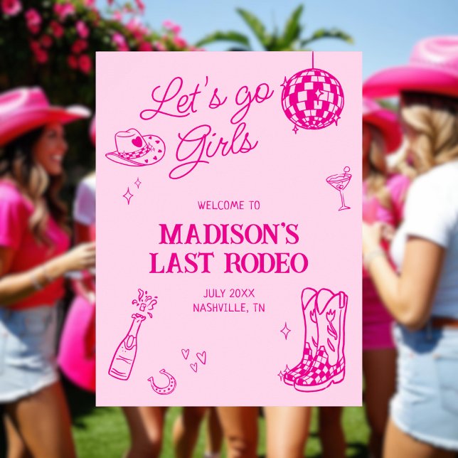 Last Rodeo Disco Cowgirl Bachelorette Welcome Poster (Creator Uploaded)