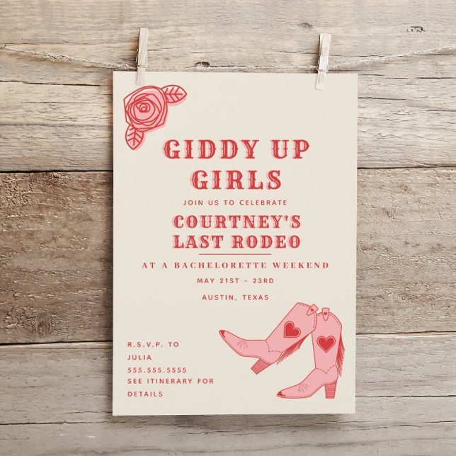Last Rodeo Giddy Up Bachelorette Weekend Itinerary Invitation (Creator Uploaded)