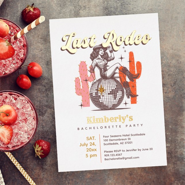 Last Rodeo Gold Retro Cowgirl Bachelorette Party  (Creator Uploaded)