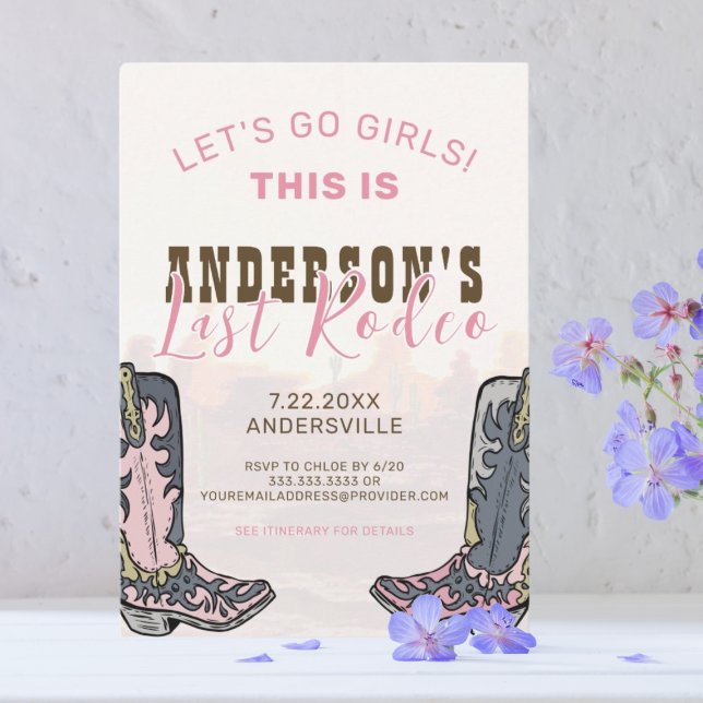 Last Rodeo Nashville Bachelorette Weekend Party In Invitation (Creator Uploaded)