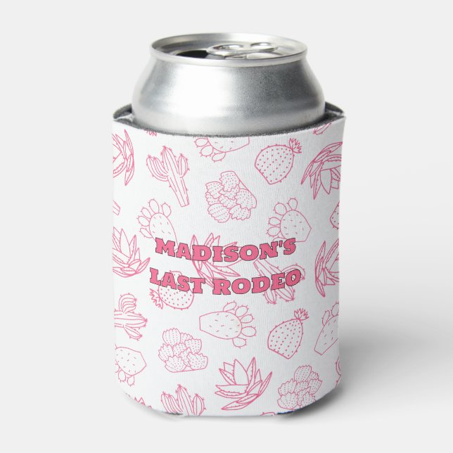 Last Rodeo Pink Bachelorette Party Can Cooler (Can Front)