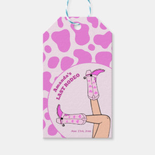 Last Rodeo Pink Cowgirl Bridal Shower Party Gift Tags