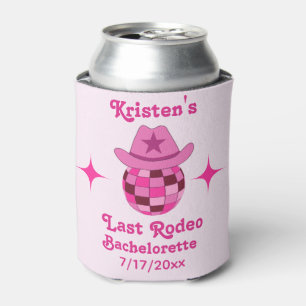 Last Rodeo Pink Disco Cowgirl Bachelorette Can Cooler