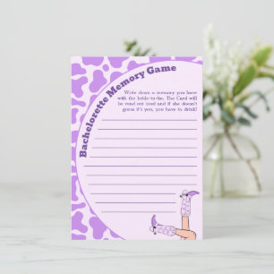 Last Rodeo Purple Cowgirl Bachelorette Memory Game Enclosure Card