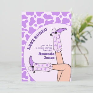 Last Rodeo Purple Cowgirl Bridal Shower Party Invitation